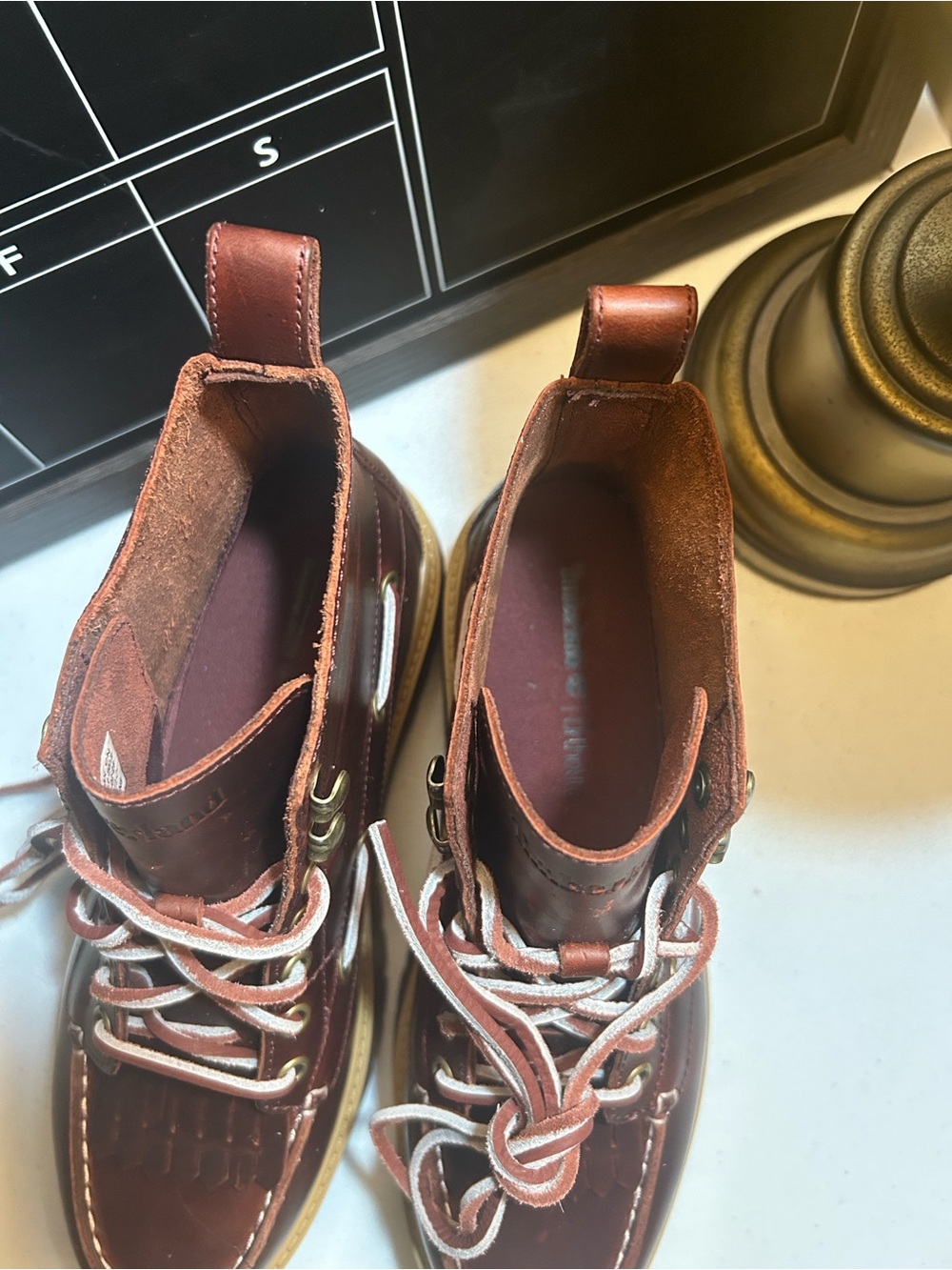 Timberland women’s Brown Leather Lug Sole Moc-Toe Boot - Picture 13 of 15
